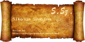 Sikolya Szabina névjegykártya